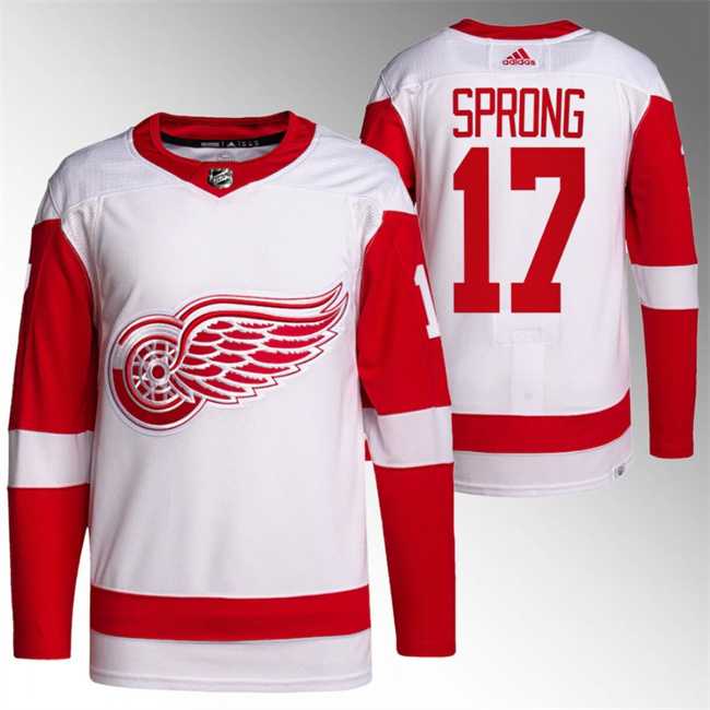 Men%27s Detroit Red Wings #17 Daniel Sprong White Stitched Jersey Dzhi